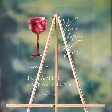 Vino Before Vows  Acrylic Sign