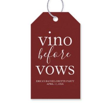 Vino Before Vows Burgundy Red Favor Tags