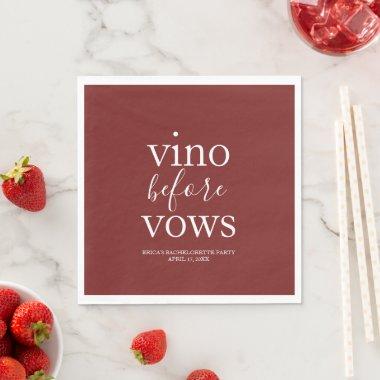 Vino Before Vows Burgundy Red Napkins