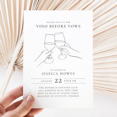 Vino Before Vows Chic Wine Bridal Shower Invitations