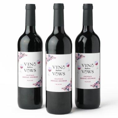Vino before Vows Elegant Floral  Wine Label