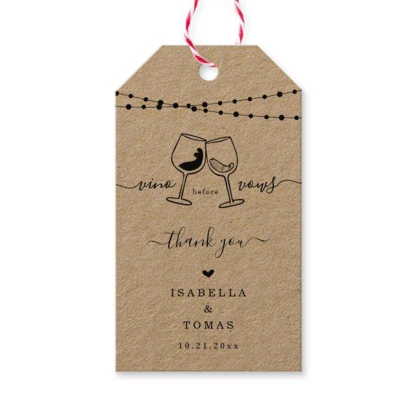 Vino Before Vows Funny  Favor Tags