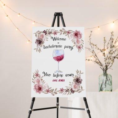 Vino before vows maroon and pink  foam board