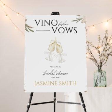 Vino before Vows Soft Floral Bridal Shower Welcome Foam Board