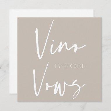 Vino before Vows Taupe Cream Wine Tasting Bridal Invitations