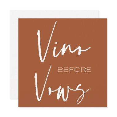 Vino before Vows Terracotta Wine Tasting Bridal Invitations