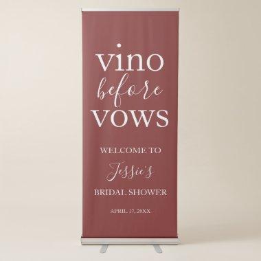 Vino Before Vows Welcome Sign | Burgundy Red
