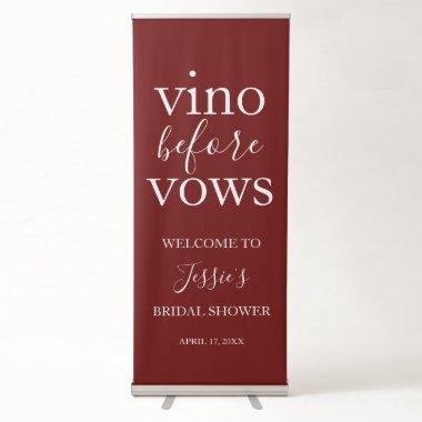Vino Before Vows Welcome Sign | Burgundy Red