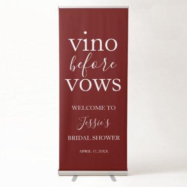 Vino Before Vows Welcome Sign | Burgundy Red