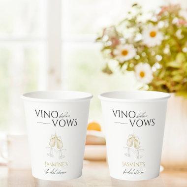 Vino before Vows White Magnolia Bridal Shower Paper Cups