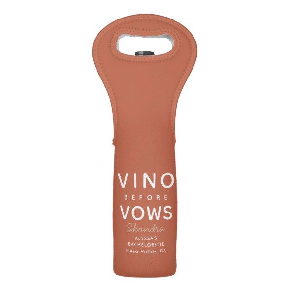 Vino Before Vows Wine Bachelorette Personalized Wine Bag