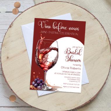 Vino before vows Wine Tasting Bridal Shower Invitations