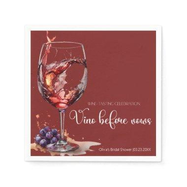 Vino before vows Wine Tasting Bridal Shower Napkins