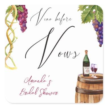 Vino Before Vows Winery  Decor Square Sticker