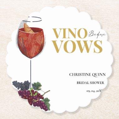 Vinow before vows WIne Tasting  Paper Coaster