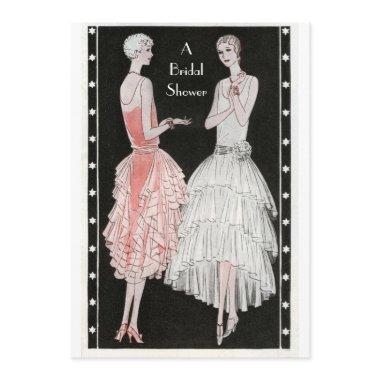 Vintage 1920's Stylish Flappers Bridal Shower Invitations