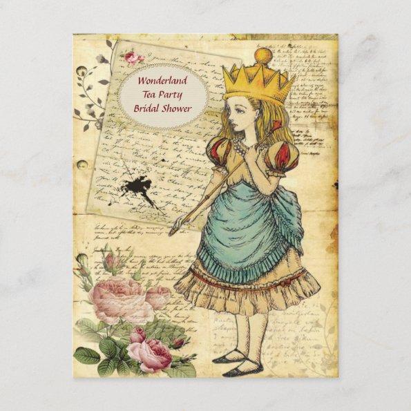 Vintage Alice in Wonderland Princess Bridal Shower Invitations