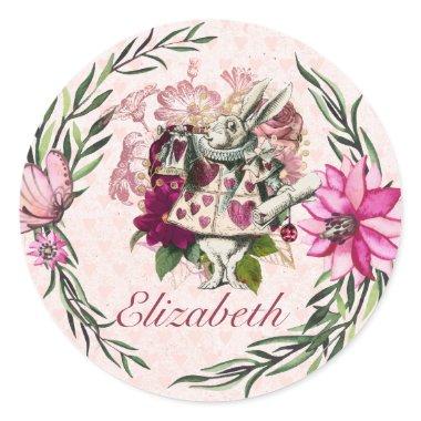 Vintage Alice in Wonderland Tea Party Custom Party Classic Round Sticker