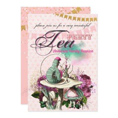 Vintage Alice in Wonderland Tea Party Custom Party Invitations