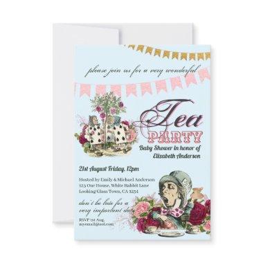 Vintage Alice in Wonderland Tea Party Custom Party Invitations