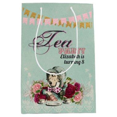 Vintage Alice in Wonderland Tea Party Custom Party Medium Gift Bag