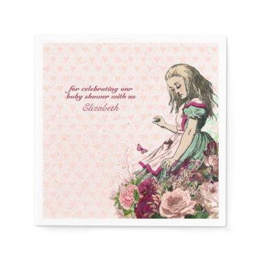 Vintage Alice in Wonderland Tea Party Custom Party Napkins