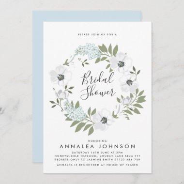 Vintage Anemone Wreath Bridal Shower Invitations