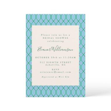 Vintage Aqua Blue Lines Pattern