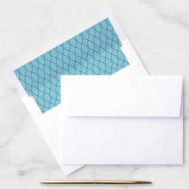 Vintage Aqua Blue Lines Pattern  Envelope Liner