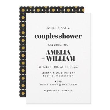 Vintage Art Deco Black Gold Modern Couples Shower