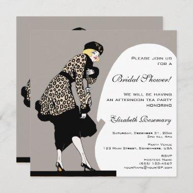 Vintage Art Deco Fashion Show Bridal Shower Invitations