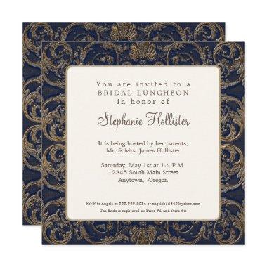 Vintage Baroque Elegant Navy Blue