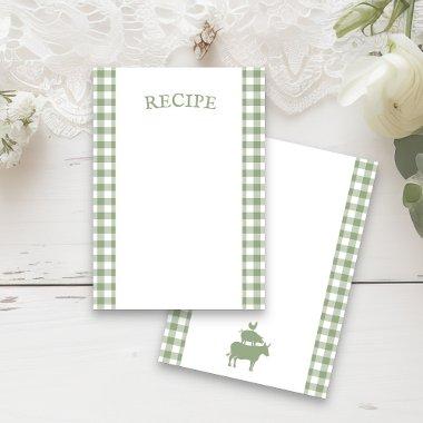 Vintage BBQ Sage Green Gingham Recipe