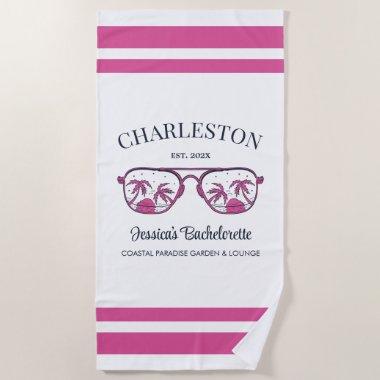 Vintage Beach Bachelorette Party Bridesmaid Custom Beach Towel