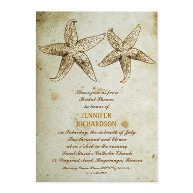 VINTAGE BEACH BRIDAL SHOWER INVITATIONS