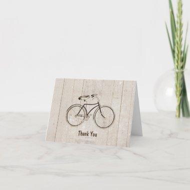 Vintage Bicycle Bike Rustic Wood Thank You Invitations