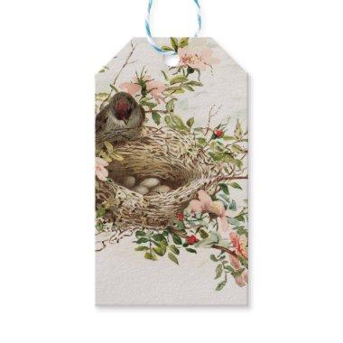 Vintage Bird in Nest Animal Print Gift Tags