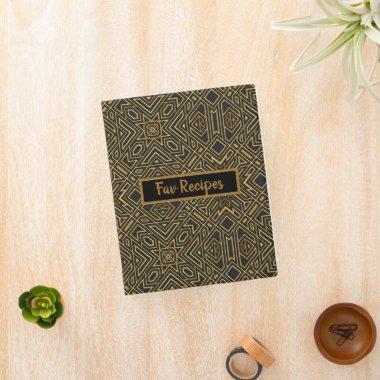 Vintage Black and Gold Mosaic Custom Recipe Mini Binder