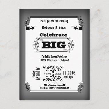 Vintage Black And White Playbill Party Invitations