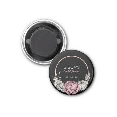 Vintage Black Pink Bridal Shower Magnet