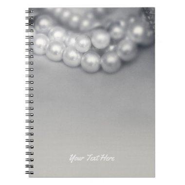 Vintage Black & White Elegant Pearls Chic Notebook