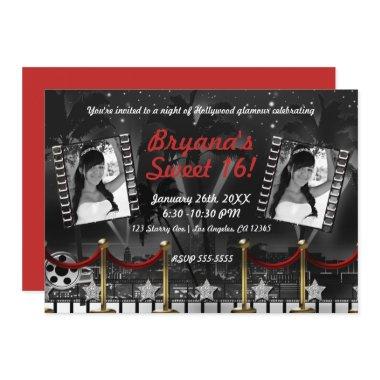 Vintage Black White Hollywood Red Carpet Photo