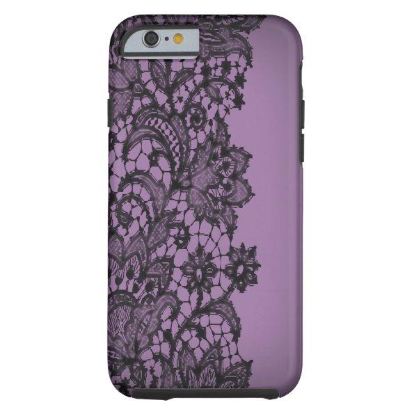 Vintage blackLace purple Paris fashion iPhone5case Tough iPhone 6 Case