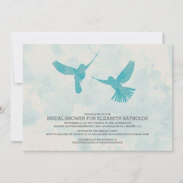 Vintage Blue Bird Bridal Shower Invitations