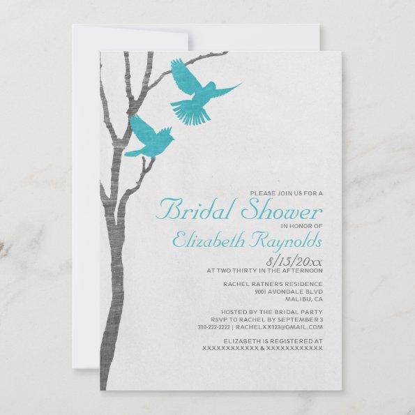 Vintage Blue Birds Bridal Shower Invitations