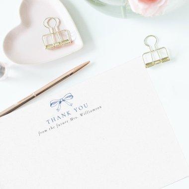 Vintage Blue Bow Future Mrs  Thank You