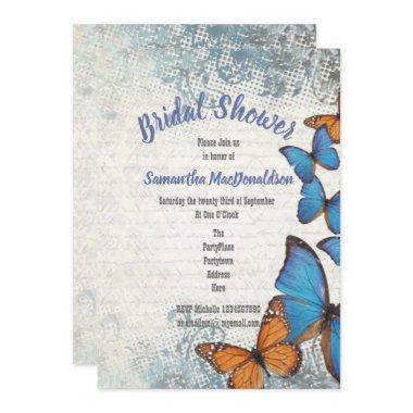Vintage blue butterflies