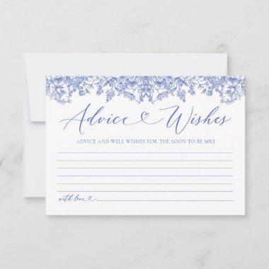 Vintage Blue Floral Advice and Wishes Invitations