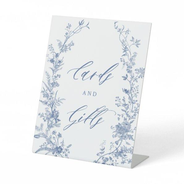 Vintage Blue Floral Invitations and Gifts Table Sign