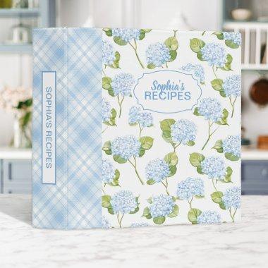 Vintage Blue Floral Family Recipe Cookbook 3 Ring Binder